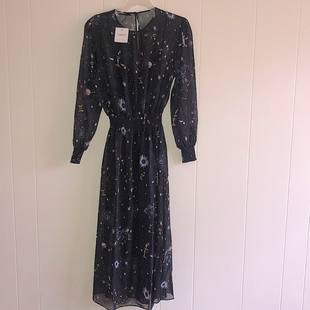 NEW w Tags! Stunning stellar sheer maxi w slip